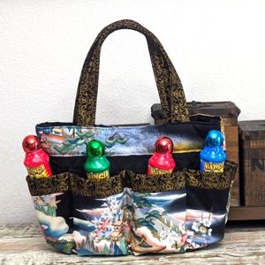 Hand Crafted Bingo/Tote Bag Asian Inspired Cotton Fabric